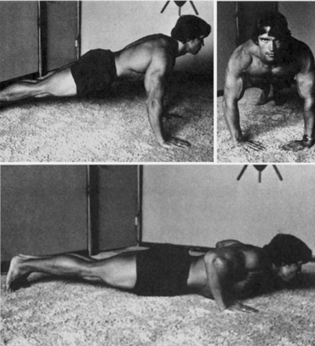 Arnold Doing Pushups