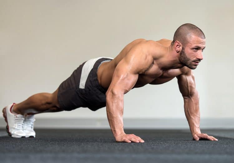 Athlete Doing Push Ups