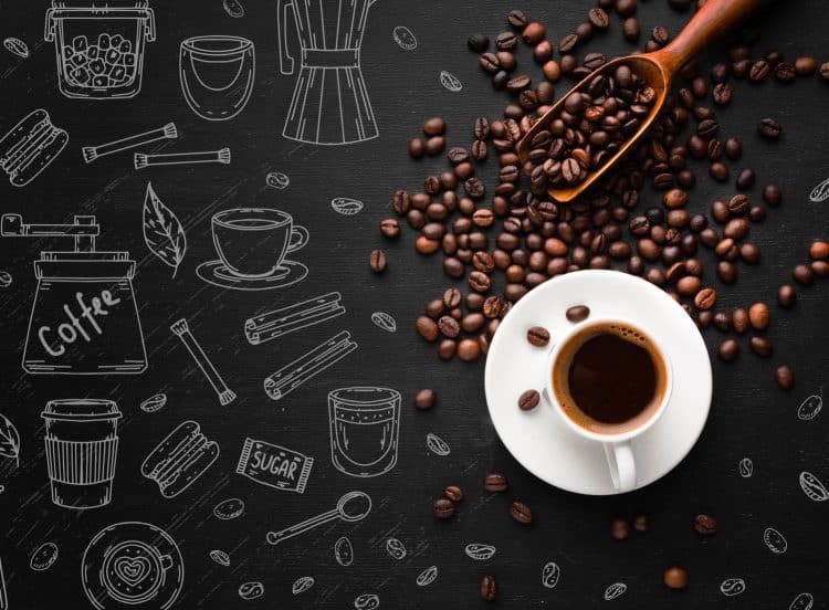 Cup Of Coffee With Roasted Beans