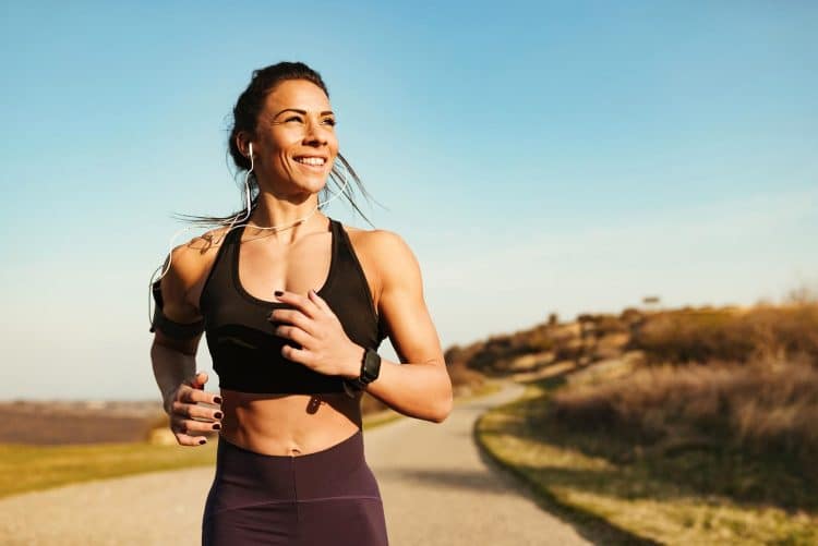 Happy Fitness Instructor Jogging