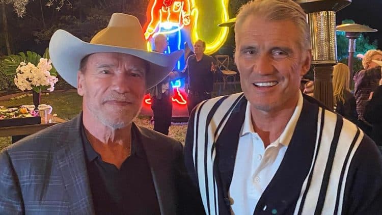 Schwarzenegger Dolph Lundgren Workout At Golds Gym