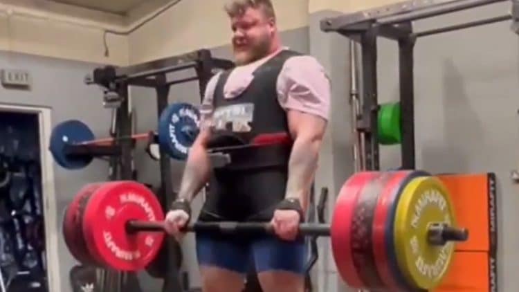 Tom Stoltman 340 Kg Axle Deadlift