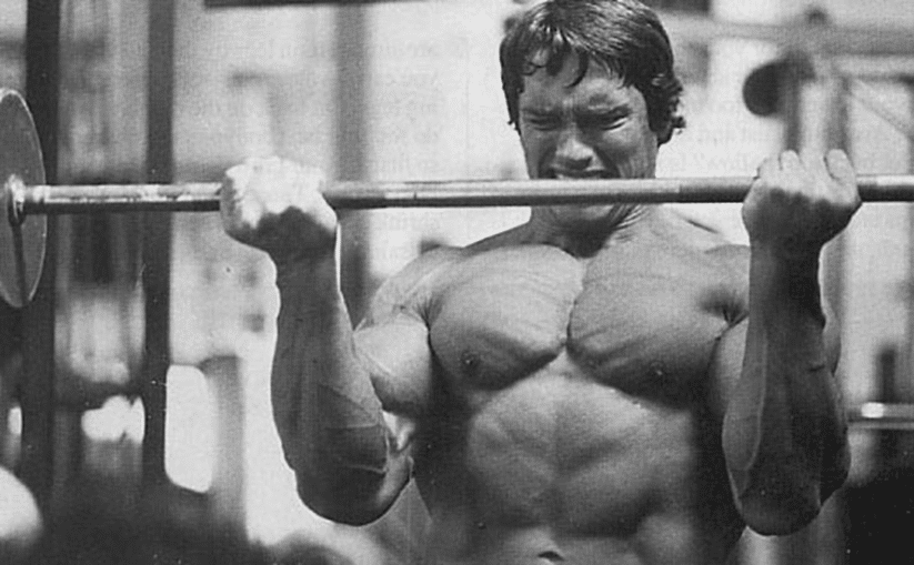 Arnold Schwarzenegger Barbell Curls
